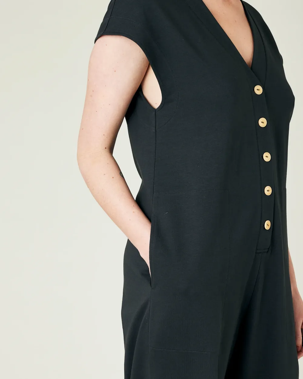 SLATE COTTON JERSEY JUMPSUIT