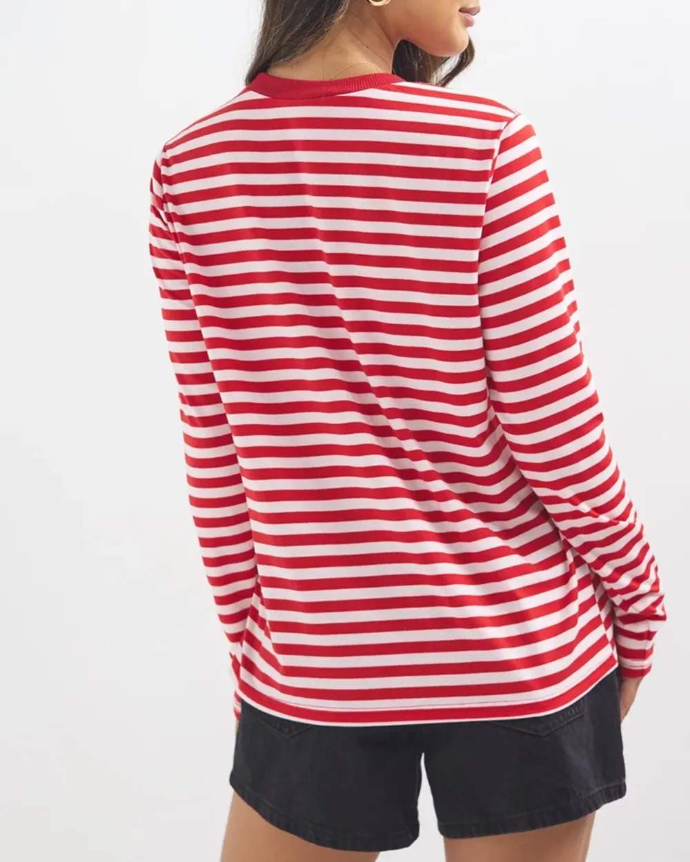 Melrose Long Sleeve Stripe Boyfriend Tee