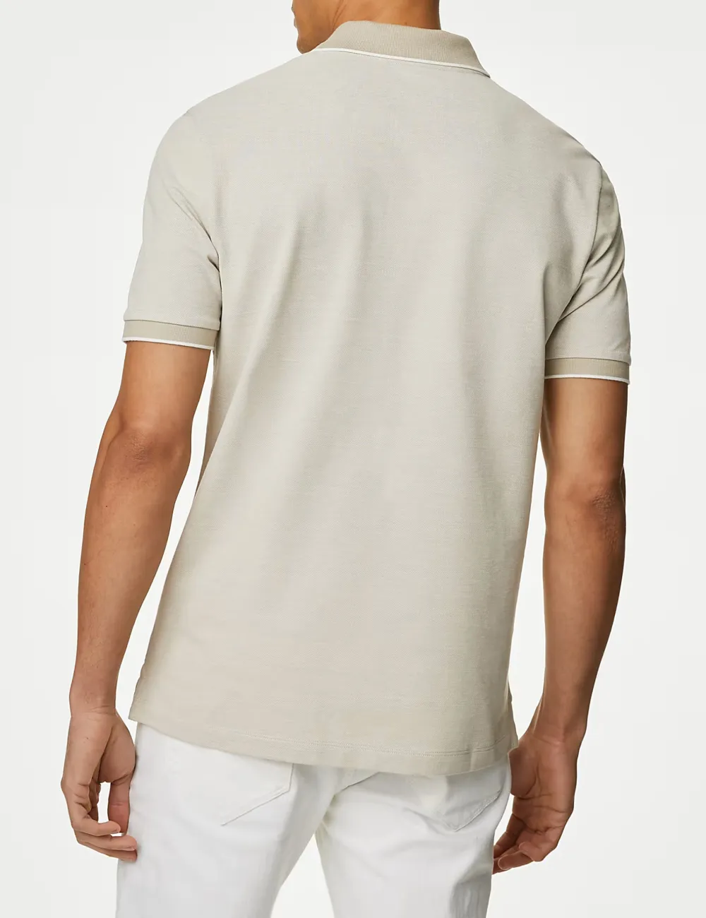 Pure Cotton Tipped Pique Shirt