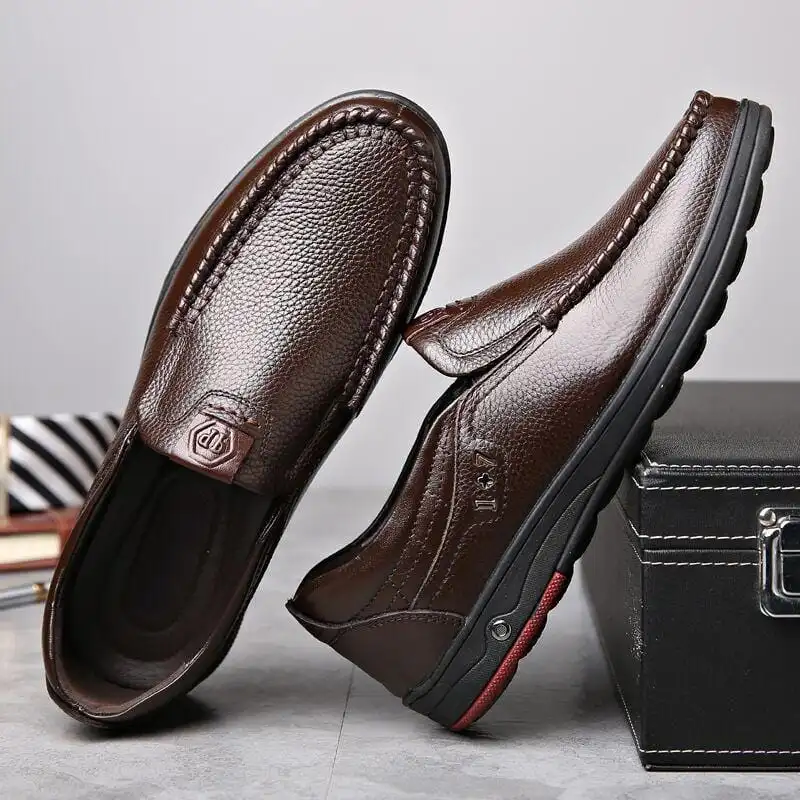 ⏰Promotion - 50% OFF🔥Men's Genuine Leather Soft Insole Casual Business Slip On Loafers