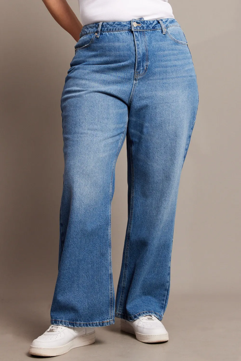 Denim Wide Leg Jeans High Rise