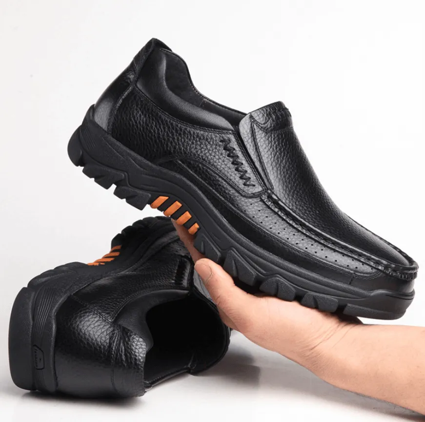 ⏰Limited Time Offer--50% OFF 🎉 Mens Waterproof Non Slip Soft Insole Genuine Leather Shoes