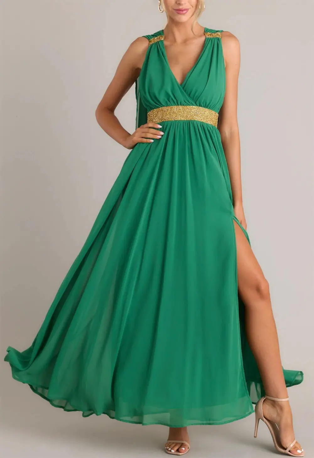 EVERYONE'S DESIRE GREEN MAXI DRESS