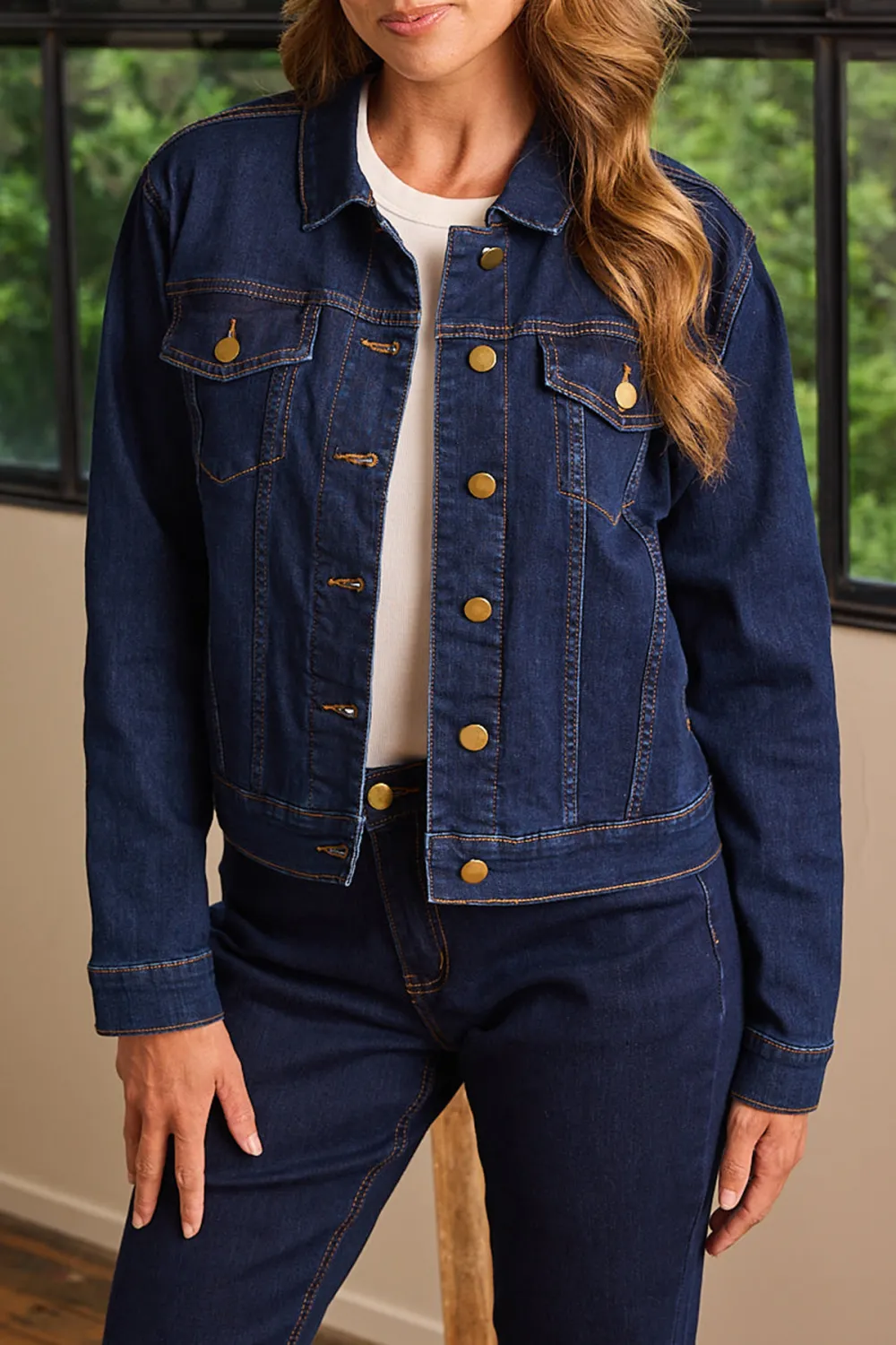 Adrift Denim Relaxed Jacket In Dark Wash