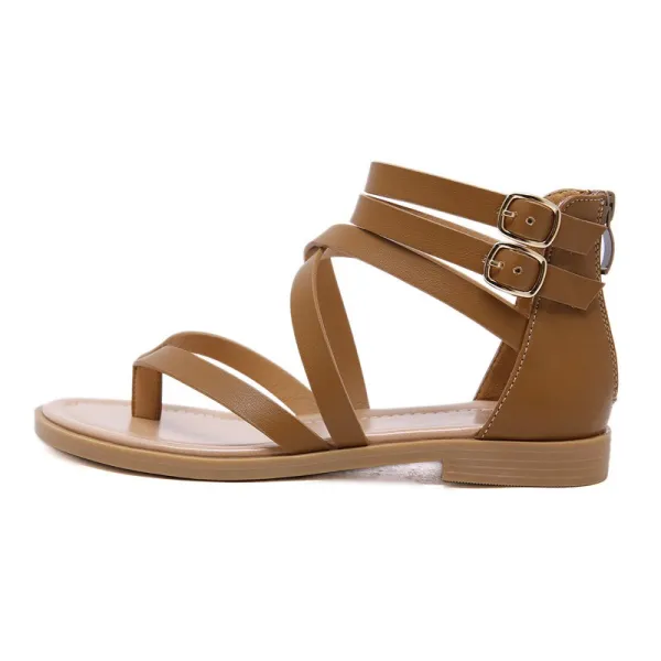 Cilool Summer Ankle Strap Women Flat Sandals