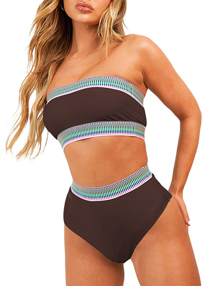 Beach Vacation Simple Style Small Fresh Swimsuit Set