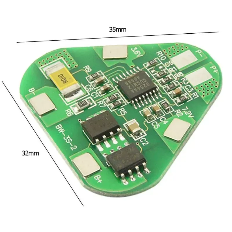 3S 4A Li-ion Li-Po Cylindrical Prismatic Lithium Polymer Battery 3 Cell PCB Module Board Short Circuit Overcharge Protection BMS