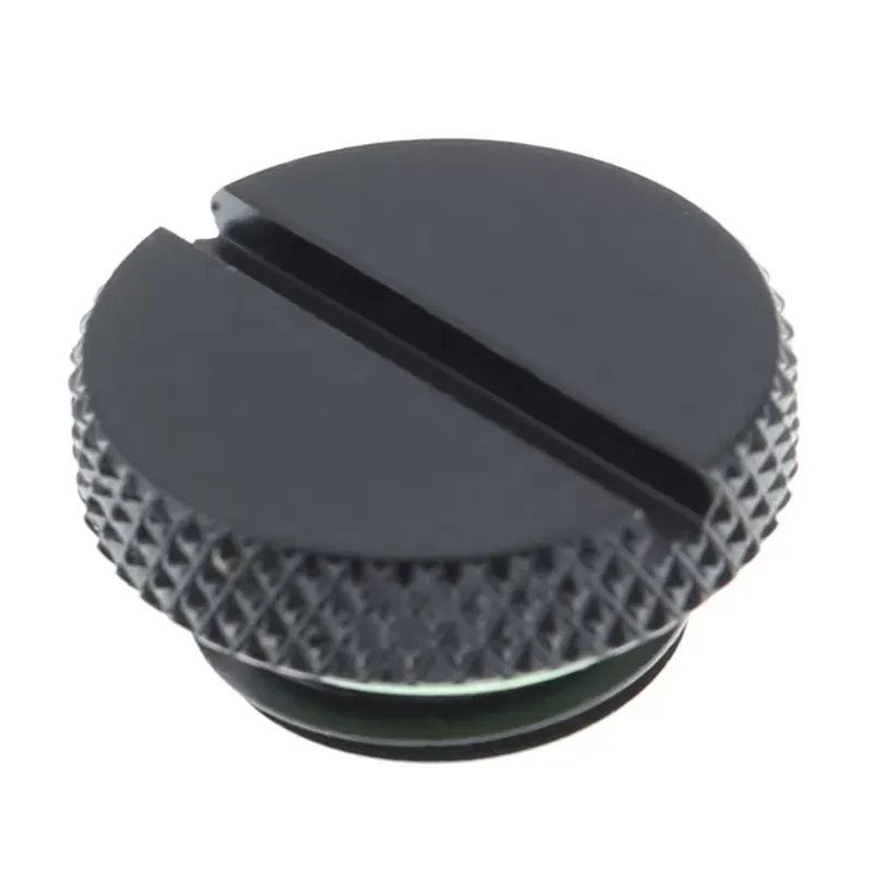 Black G1/4 Thread Low Profile Plug for PC Water Cooling Radiator Reservoir