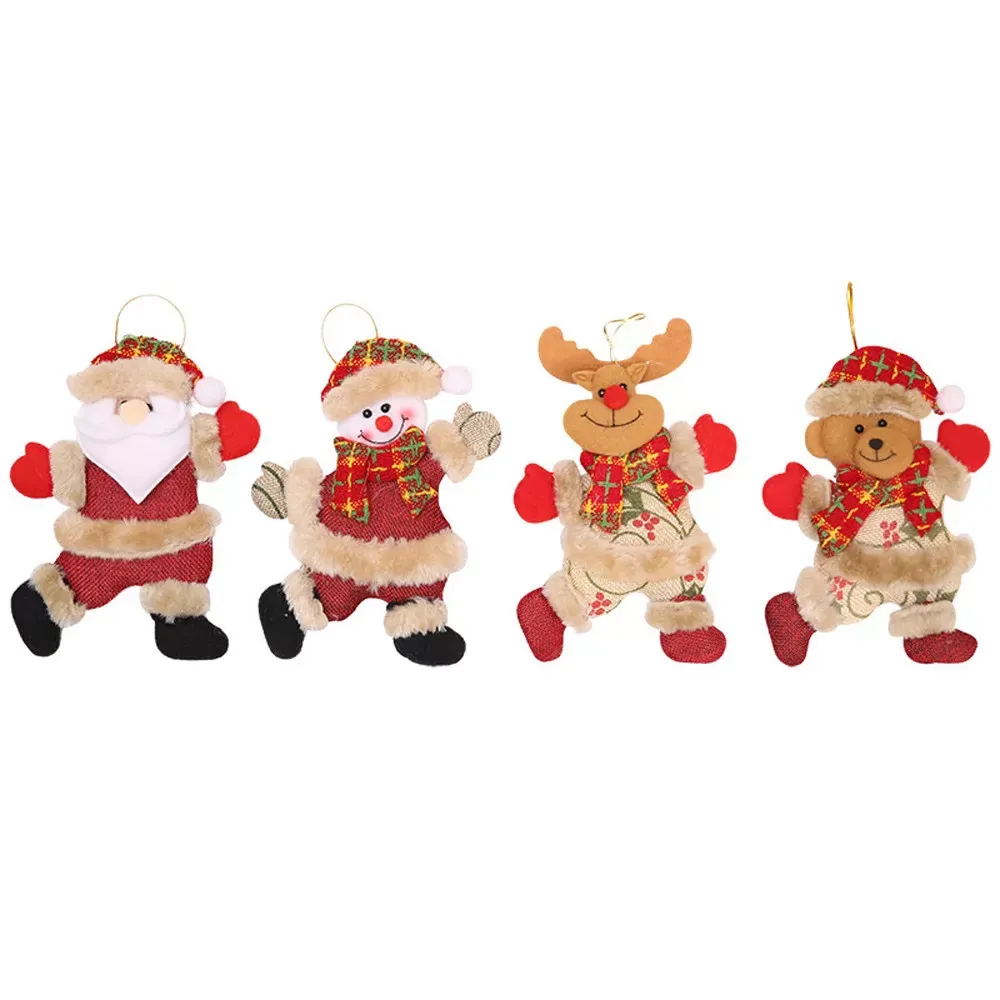 Cute Christmas Tree Decoration Pendant Santa Clause Bear Snowman Elk Doll Hanging Ornaments Christmas Decoration for Home