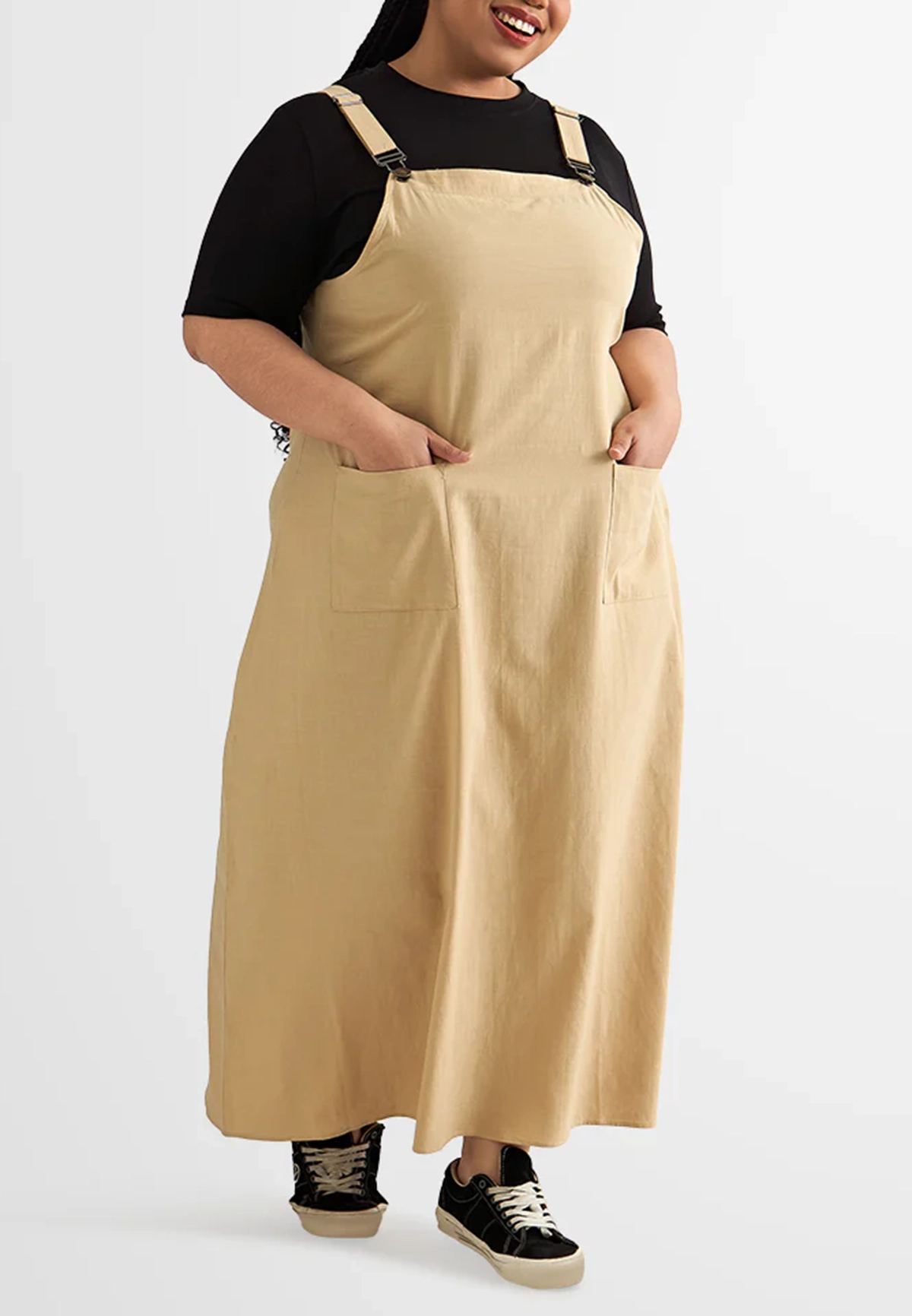 Adjustable Linen Pinafore Dress