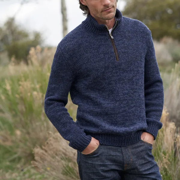 Men's Cashmere Quarter Zipper Sweater