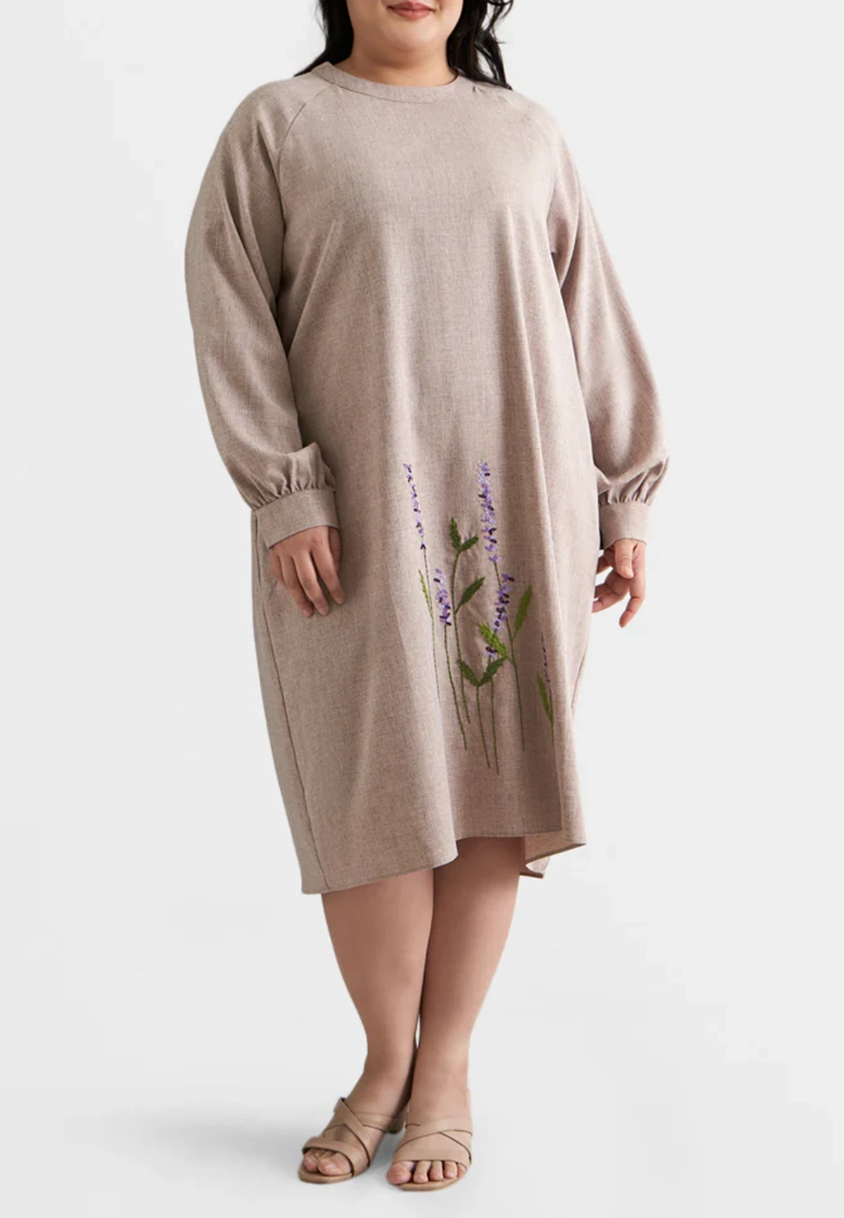 Cotton and Linen Embroidered Shift Dress