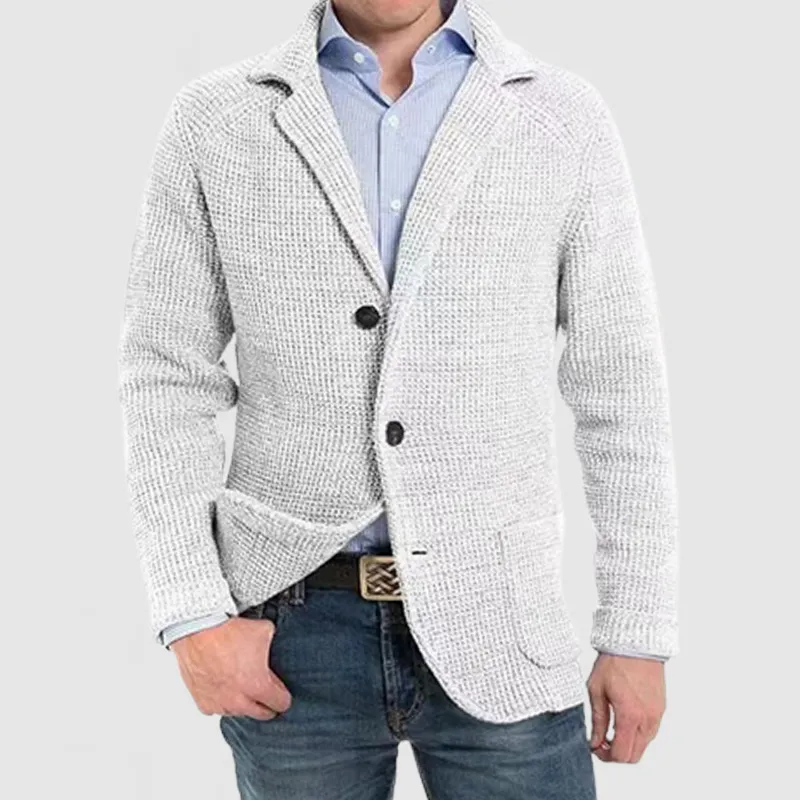 🔥Mid Year Sale 60% OFF🔥 - Men's Elegant Lapel Pocket Long Sleeve Knit Jacket