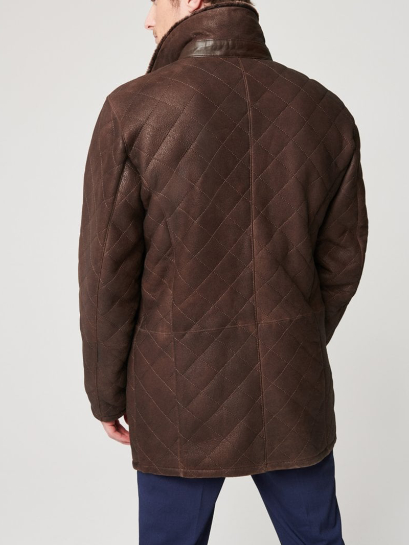 Men's quilted sheepskin coat