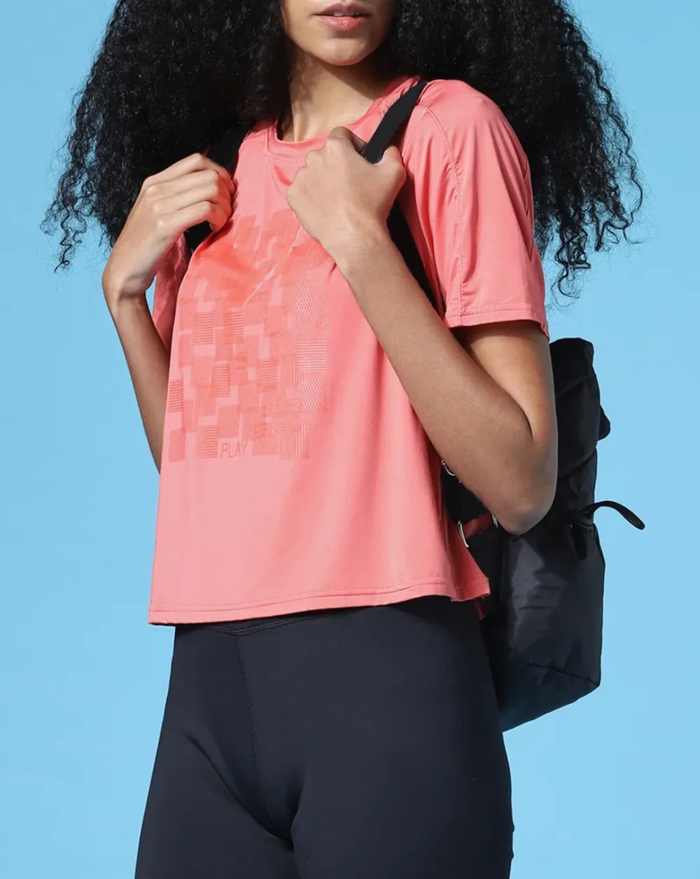 PLAY Coral Cropped Training T-shirt