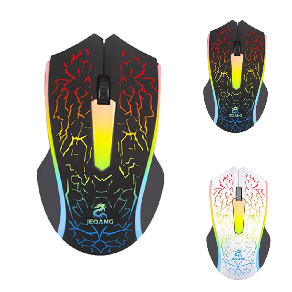 Optical LED Gaming Mouse Adjustable DPI 2000DPI 2 Buttons Pc Gaming Office Entertainment Laptop Accessories