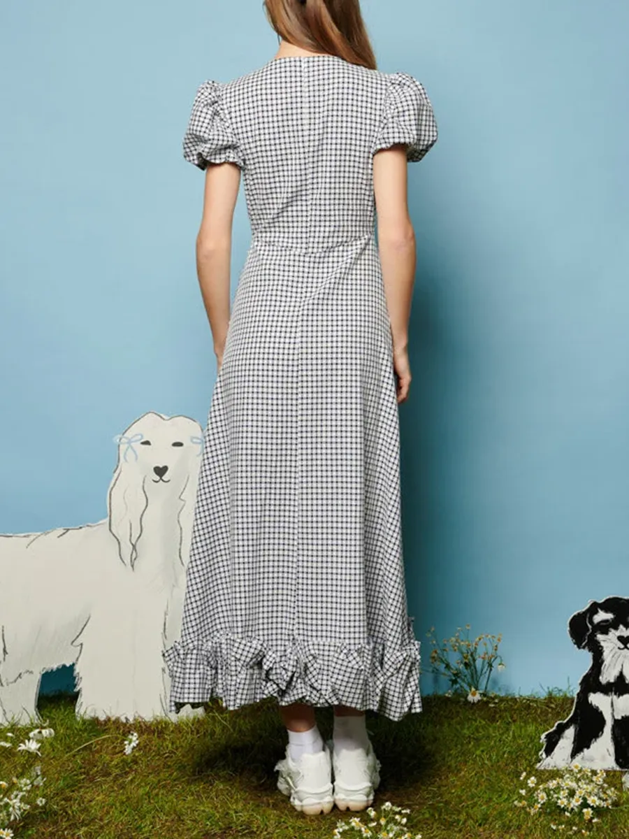 Lady Gingham Midi Dress