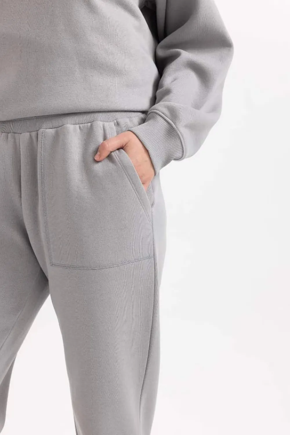 Jogger High Waist Thick Sweatshirt Fabric Trousers