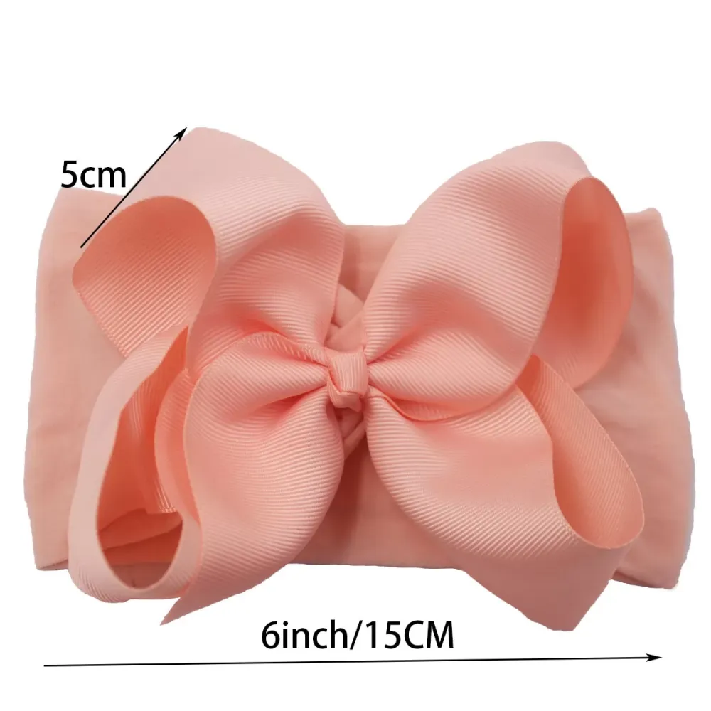 Baby Girls Boy Headbands Soft Elastic Bow Turban Nylon Newborn Baby Headbands Head Wrap Bow Hairband Toddler Hair Accessories