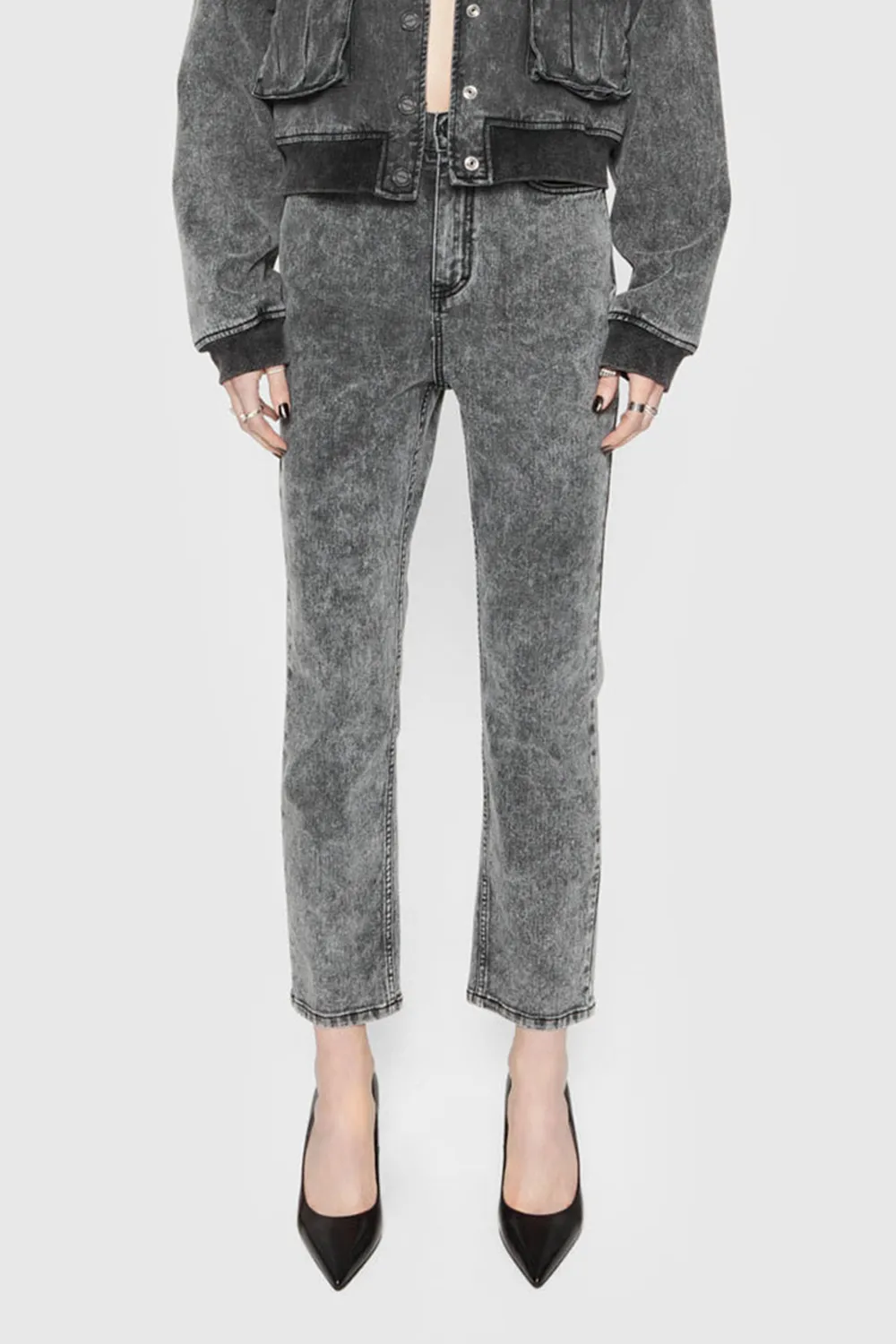 Charcoal Gray Straight Pants