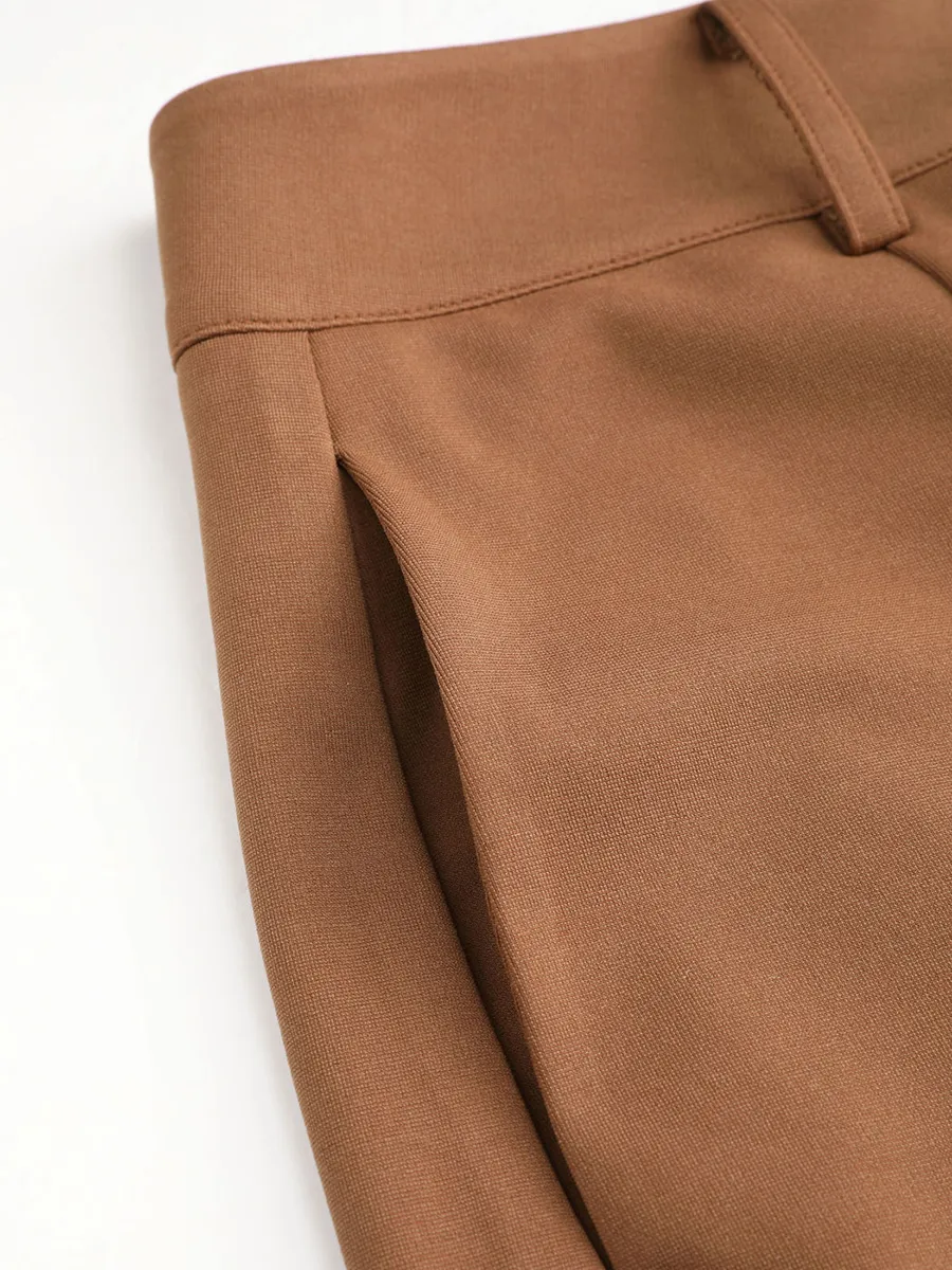 Solid Wide Leg Trousers