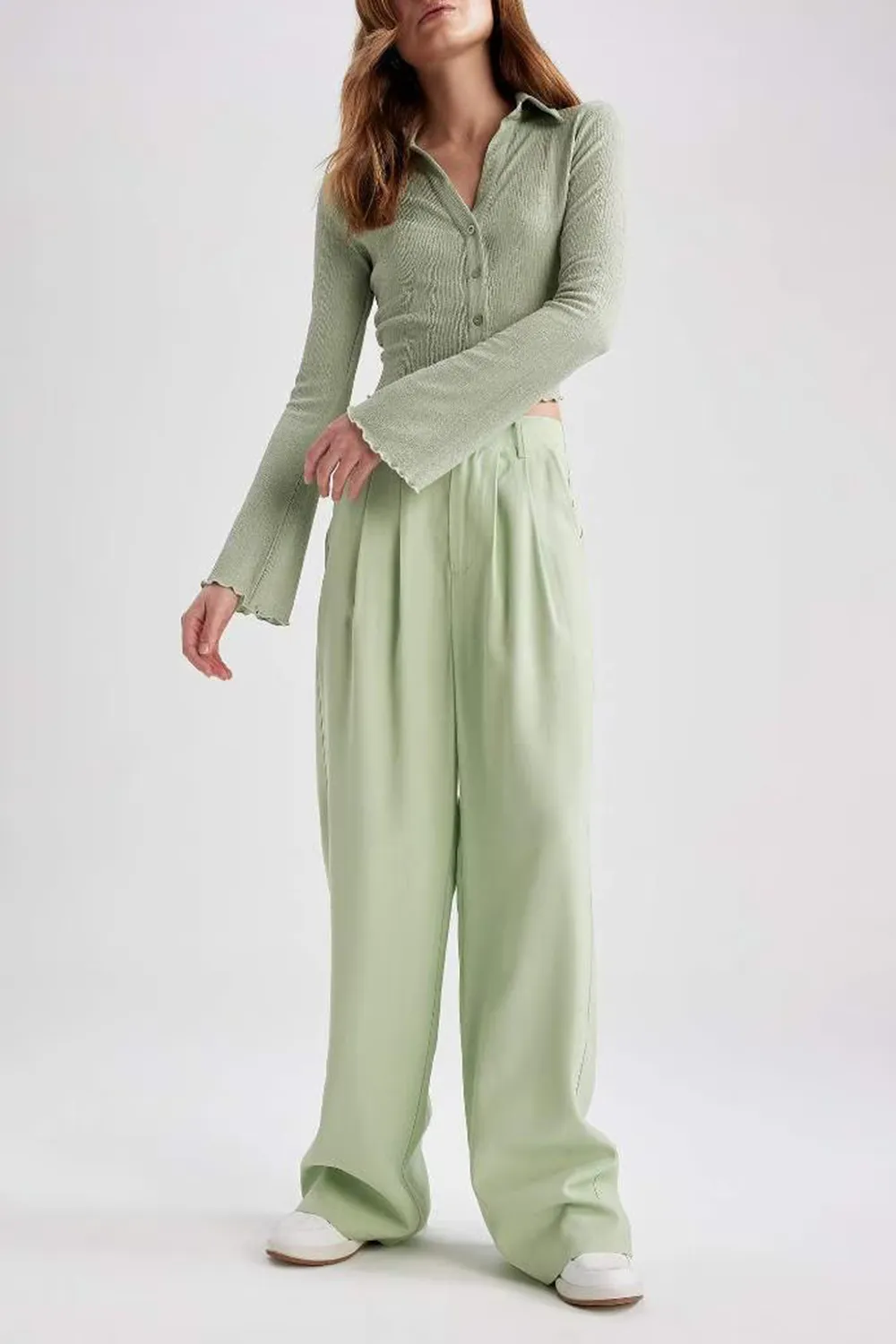 Wide Leg Normal Waist Pocket Trousers