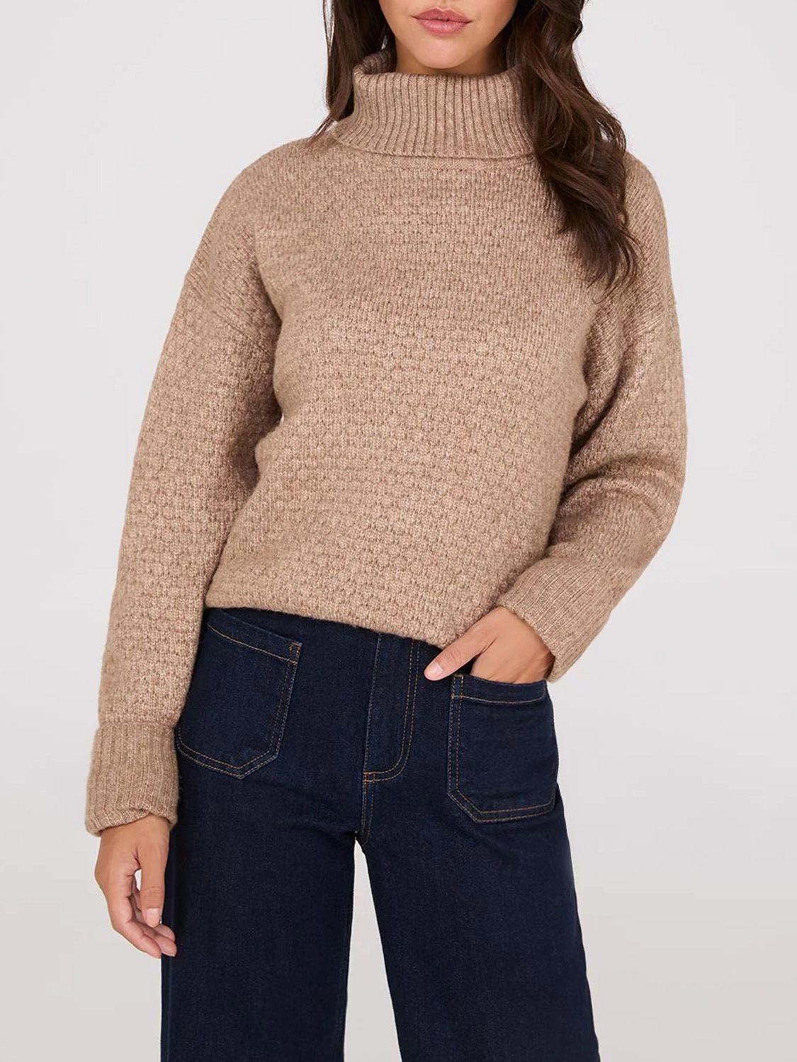 Melange Diamond Honeycomb Stitch Sweater