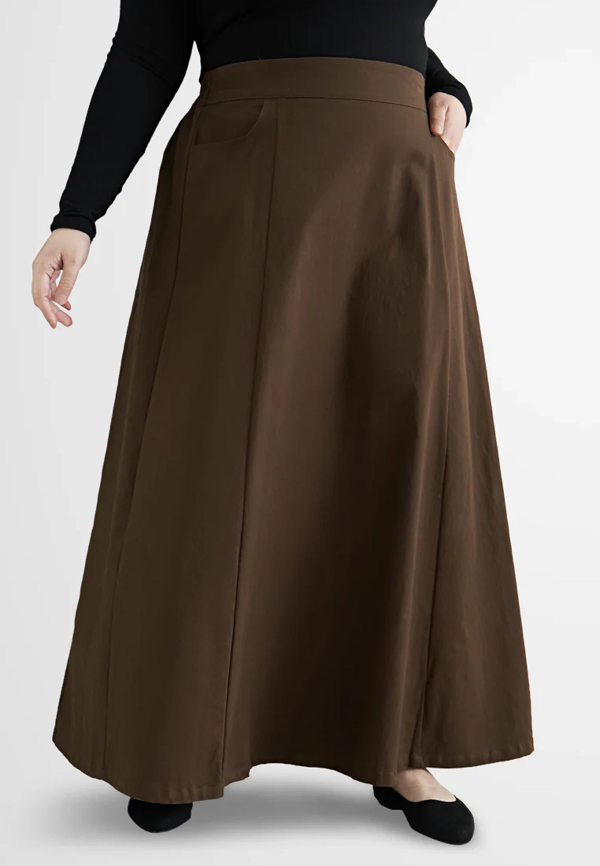 Cotton Stretch A-Line Skirt