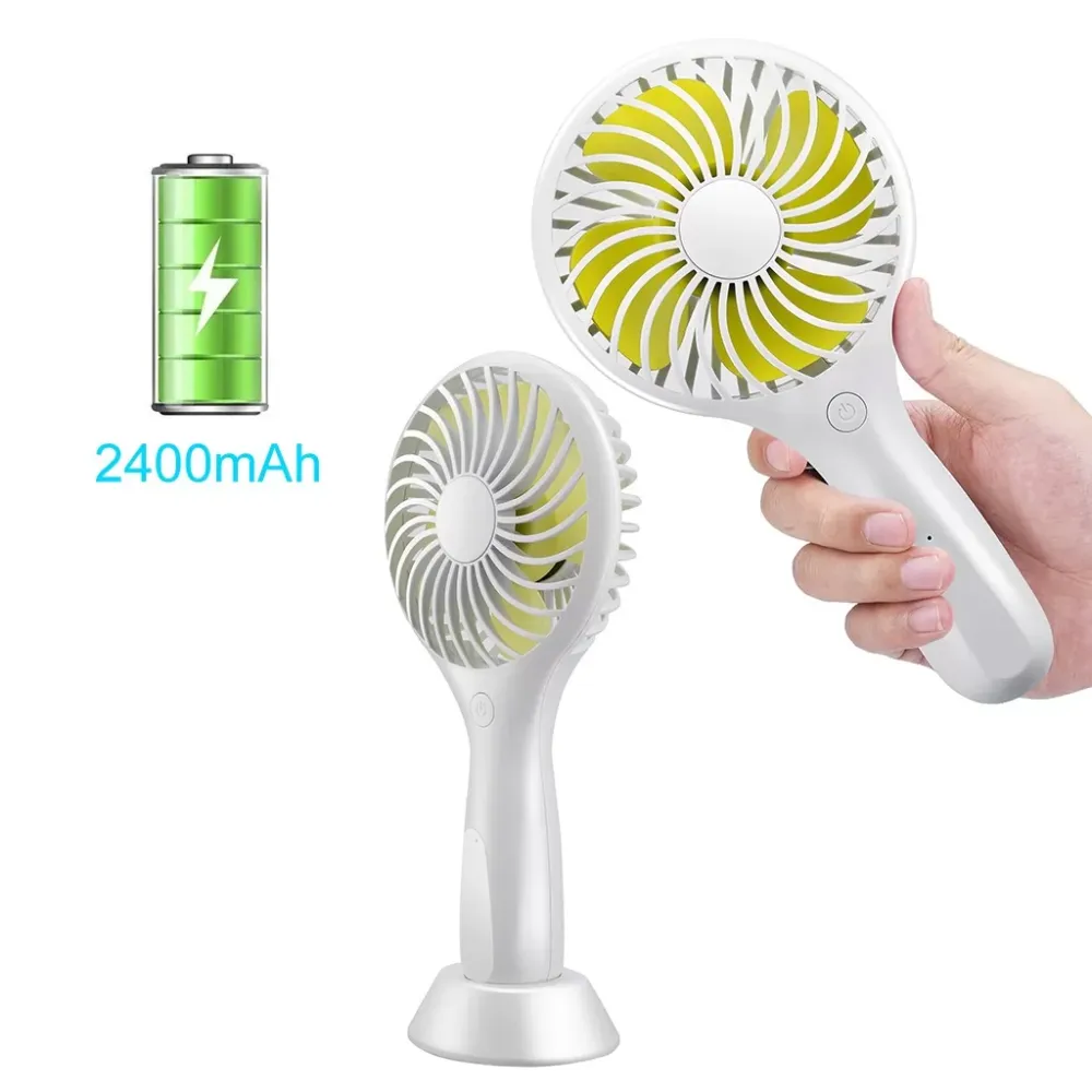 Hand Held Fan with USB Rechargeable Battery, 3 Speed Personal Desk Table Low Noise Smart Home Portable Handheld Multi-function