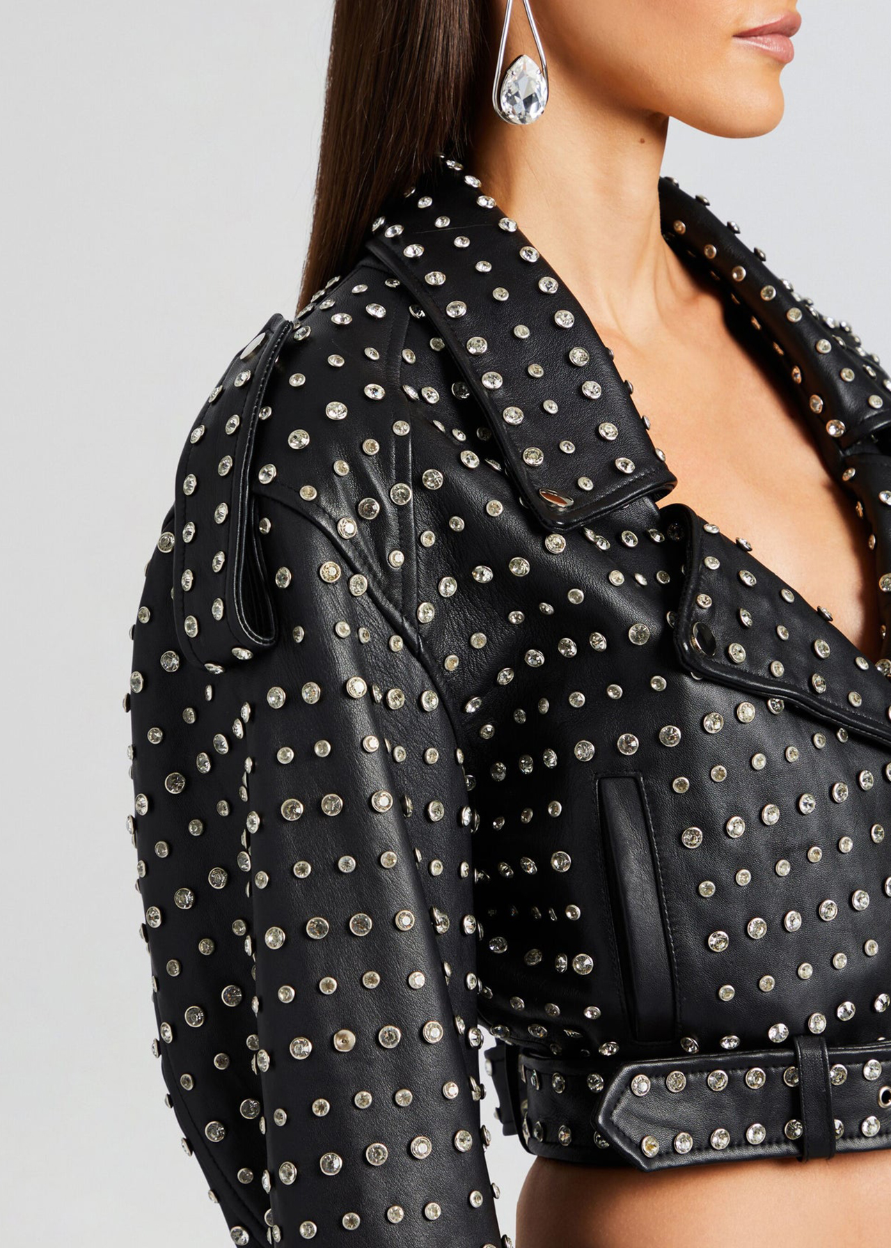 Mora Embellished Leather Jacket