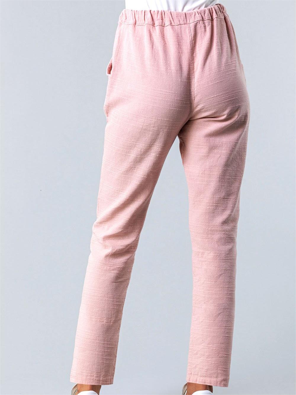 Pink Lace-Up Loose Sweatpants