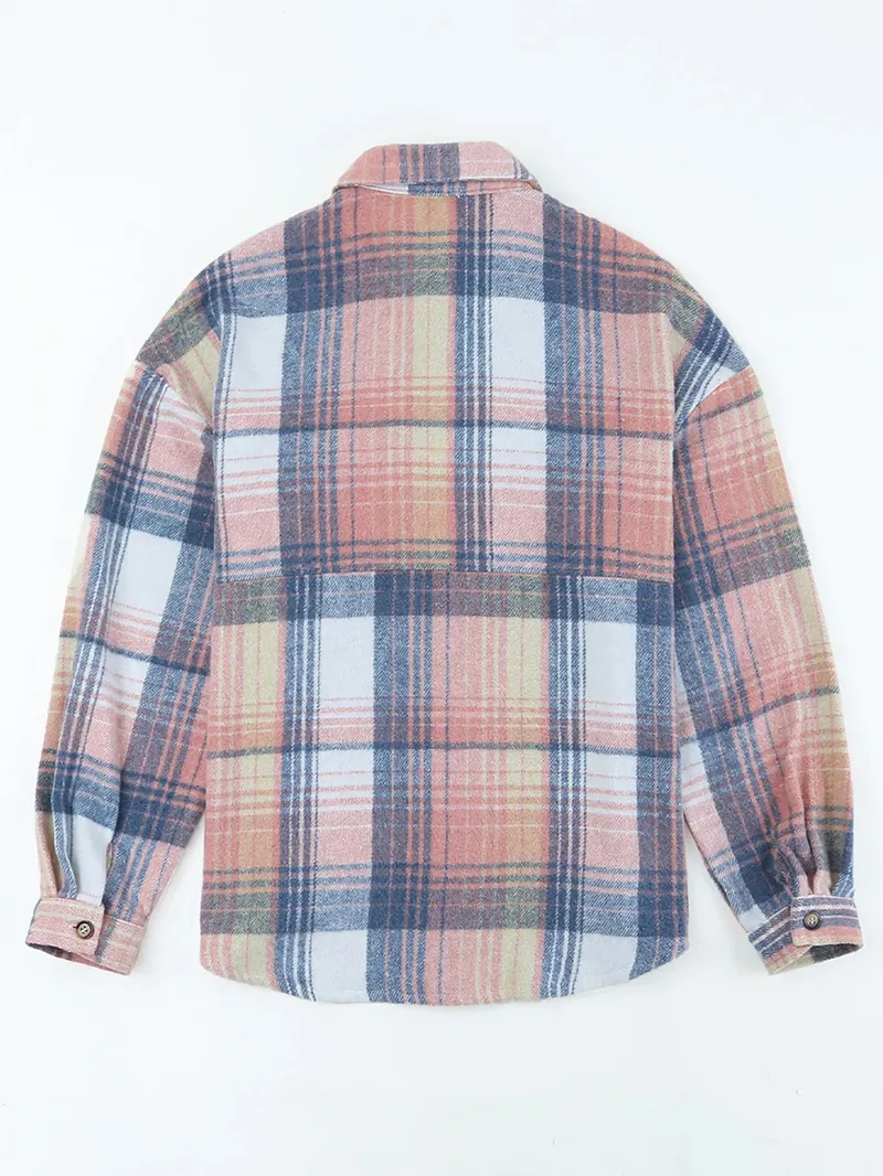 Ladies classic simple plaid coat