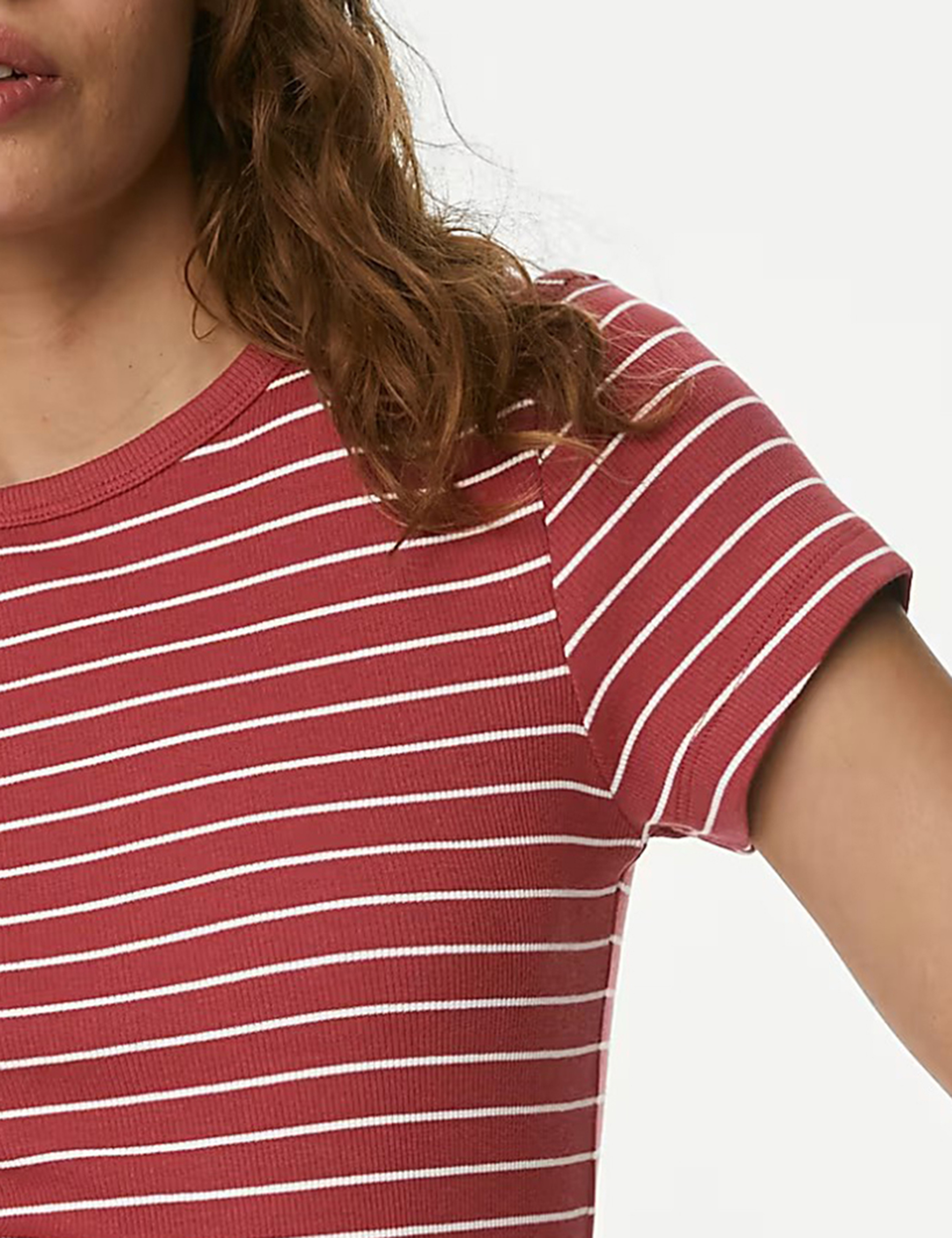 Cotton Rich Striped Ribbed T-Shirt