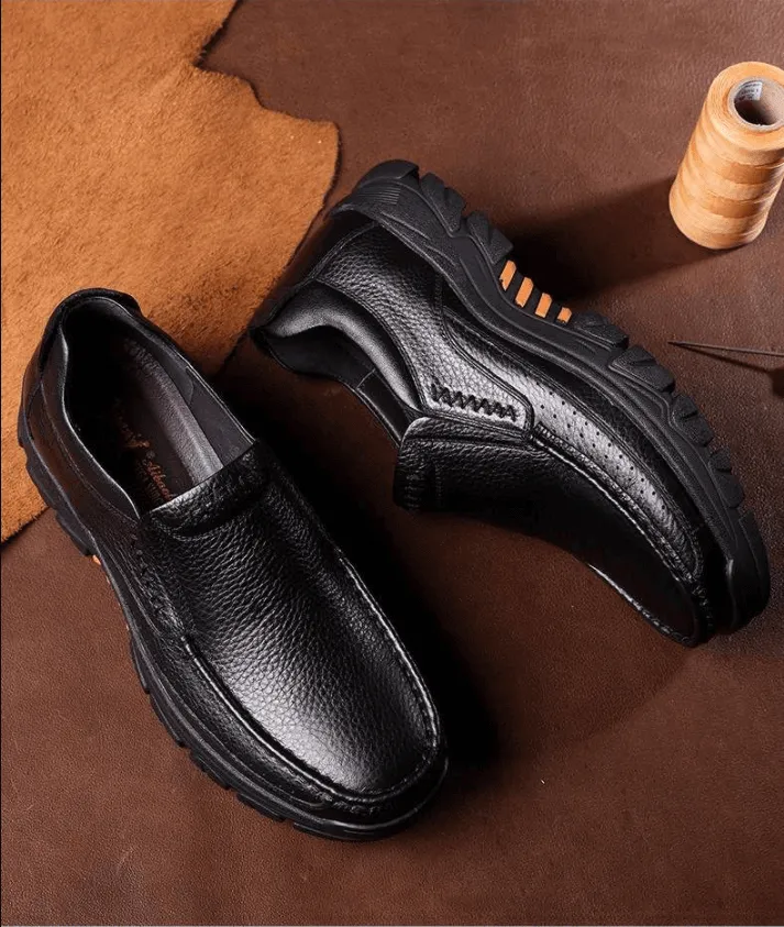 ⏰Limited Time Offer--50% OFF 🎉 Mens Waterproof Non Slip Soft Insole Genuine Leather Shoes