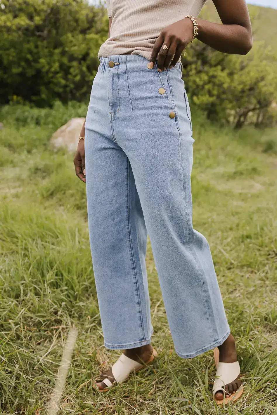 GEORGIA WIDE LEG JEANS IN LIGHT WASH