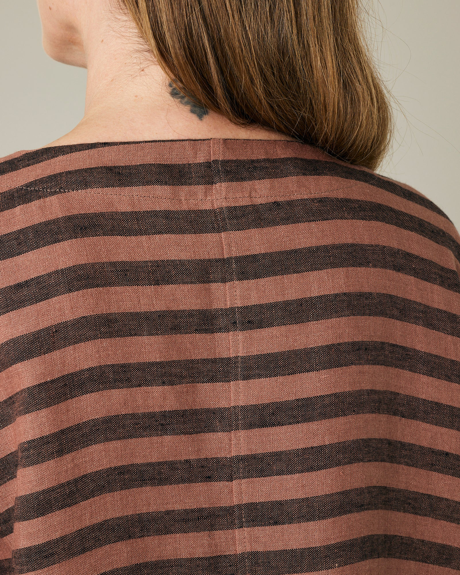 POLLY BISCUIT STRIPE LINEN TOP