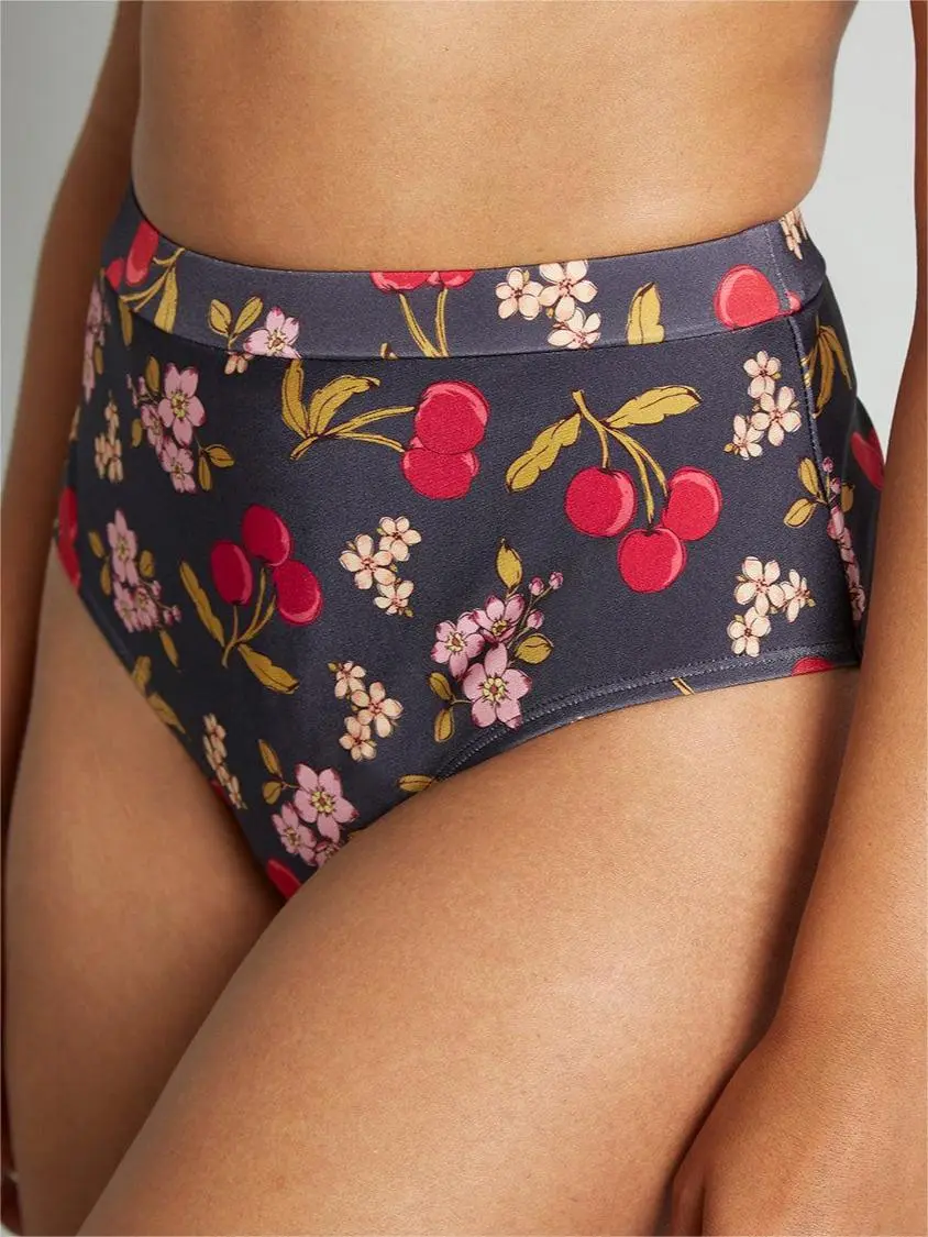 Cherry On Your Savored Sun High-Waisted Bikini Bottoms