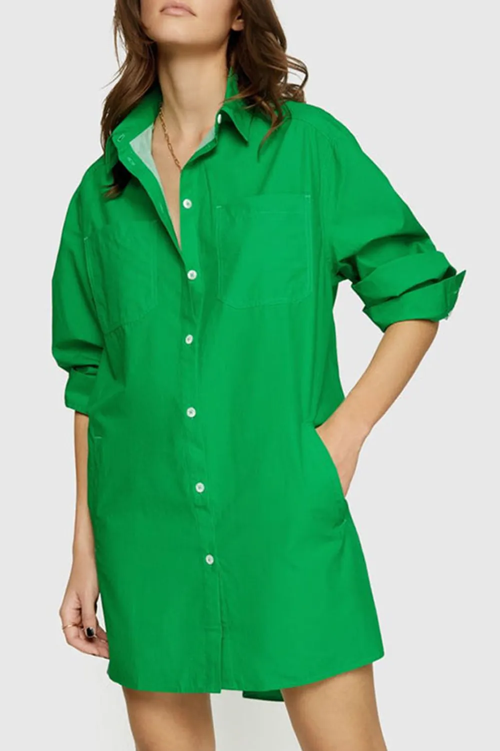 Green Button Dress