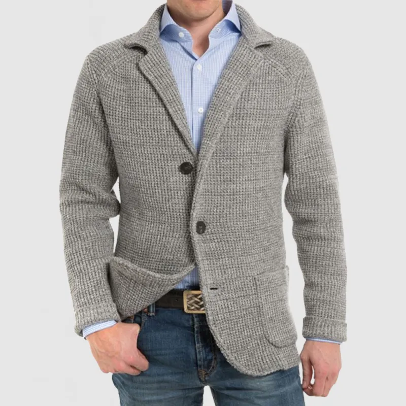 🔥Mid Year Sale 60% OFF🔥 - Men's Elegant Lapel Pocket Long Sleeve Knit Jacket