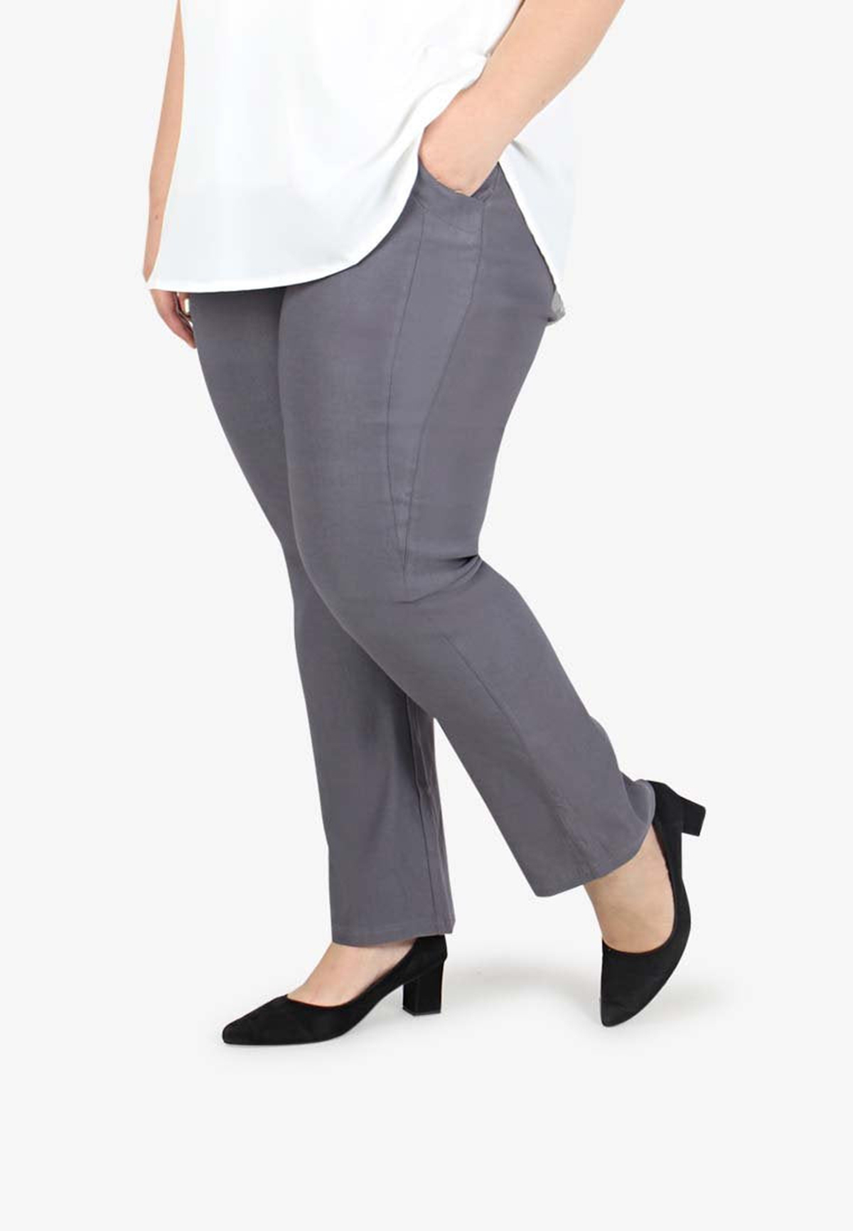 Slightly stretch straight loose suiting trousers