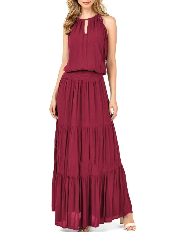 Venetian Halter Maxi Dress