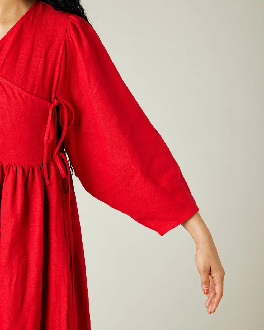 RED LINEN DRESS