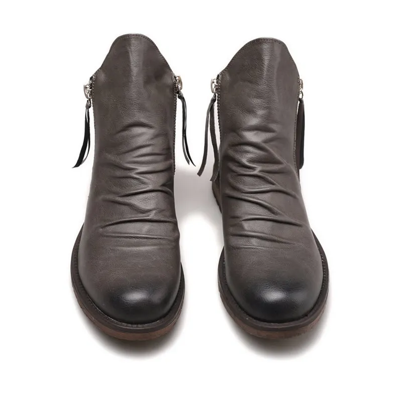 Italian Hand-Embossed Genuine Leather Chelsea Boots