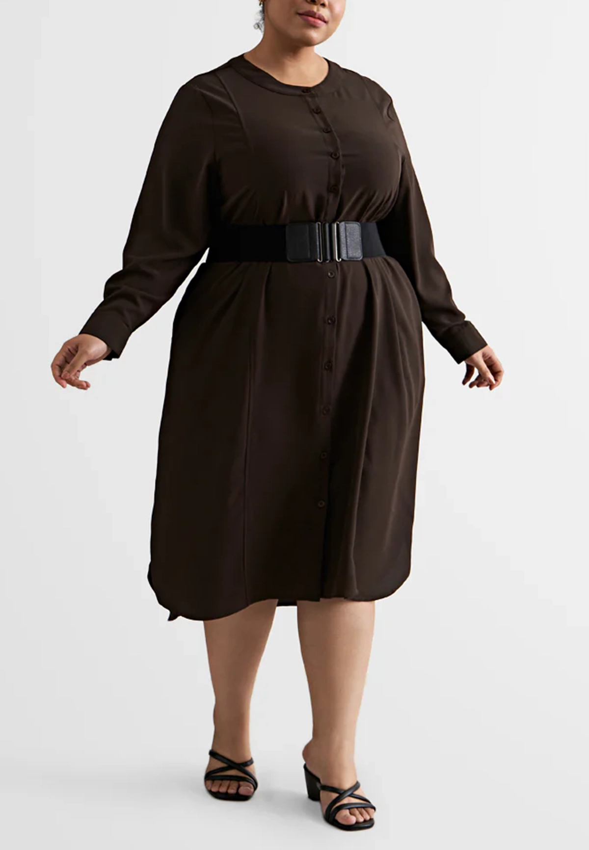 Long-sleeved mid-length loose dress