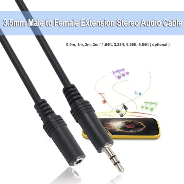 3.5mm Jack Extension Male to Female Audio Cable Headphone Aux Cable 0.5m 1m 2m 3m for Computer Cellphone DVD MP3/4 PC