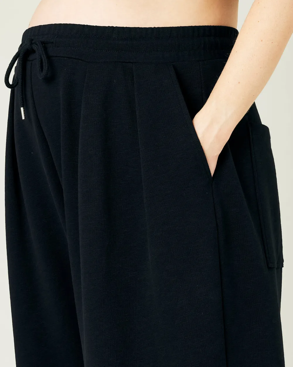 BLACK JERSEY TROUSERS