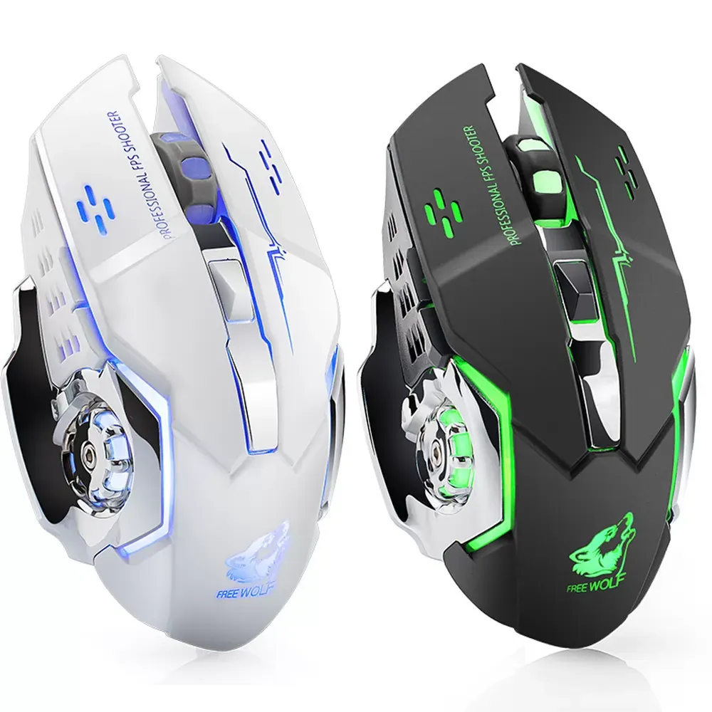 Rechargeable X8 Wiress Silent LED Backlit USB Optical Ergonomic Gaming Mouse Pc Desktop Office Entertainment Laptop Accessorie