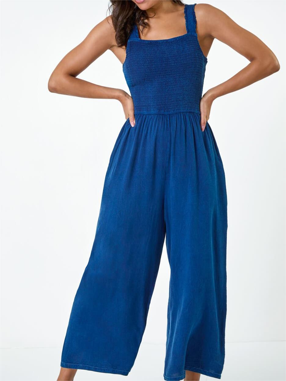 Royal blue casual jumpsuit