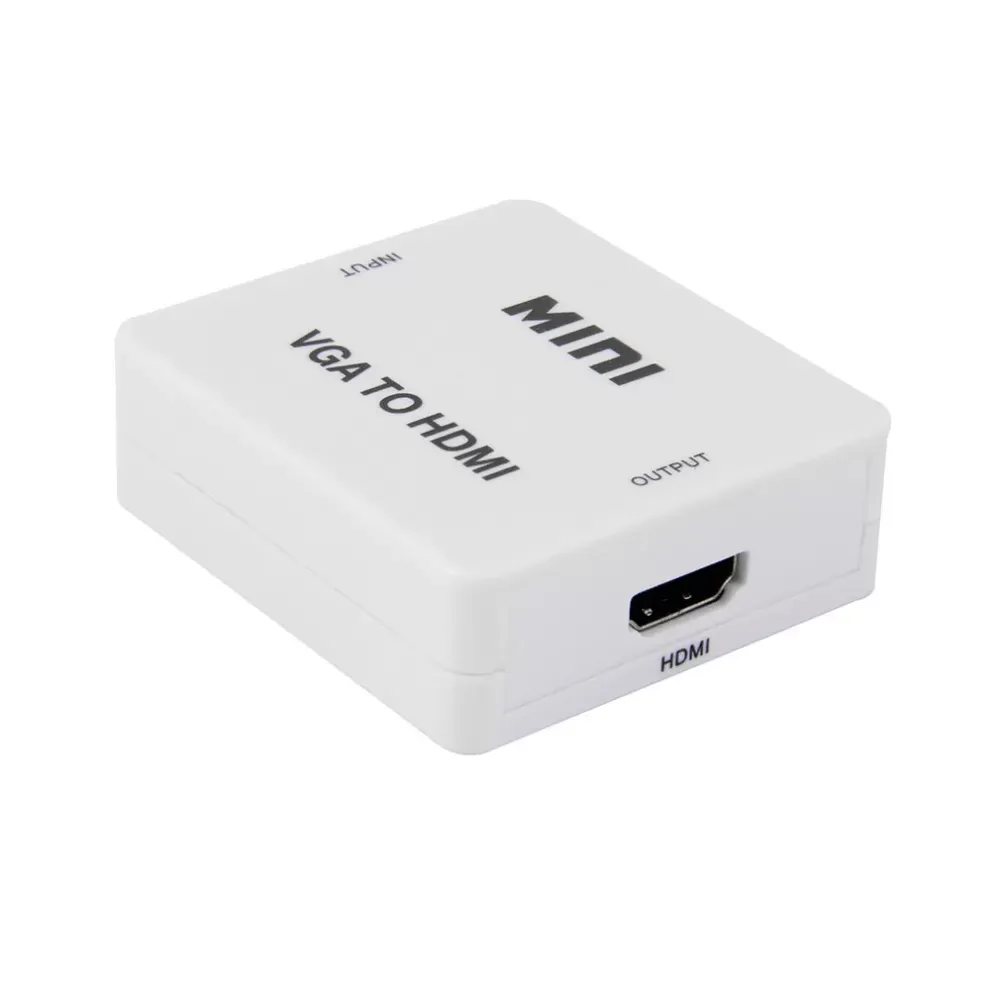 Mini VGA Audio to HDMI Female 1080p Converter Adapter with 3.5mm Audio Cable For PC Laptop DVD VGA to HDMI Wholesale