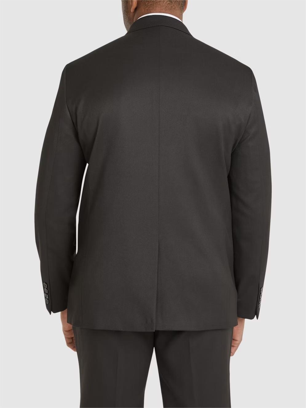 BLACK VITORI TEXTURED STRETCH SUIT JACKET